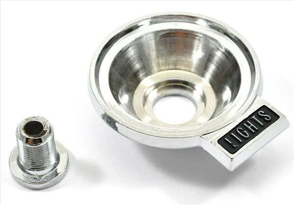 thumbnail interactive-video image 1 of The Parts Place Inc. Headlight Switch Bezel Chrome For 1970-1972 Cutlass 442 – GM 405446, With Insert & Nut 1 of 4